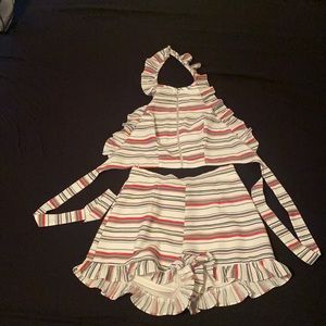 Halter top with shorts striped